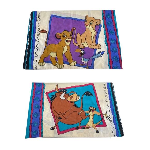 Vintage Lion King Nala Simba Timon Pumbaa Twin Pillowcase - Picture 1 of 12